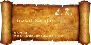 Liszkai Katalin névjegykártya